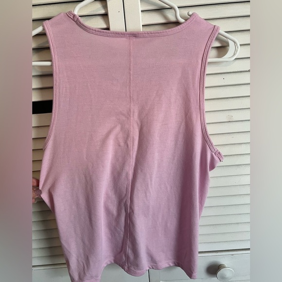 Yogalicious Tie front crop top-Pink-Medium Yoga Activewear Soft flowy casual - Picture 3 of 6